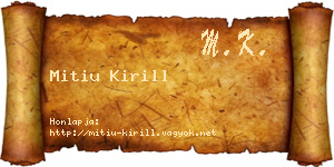 Mitiu Kirill névjegykártya